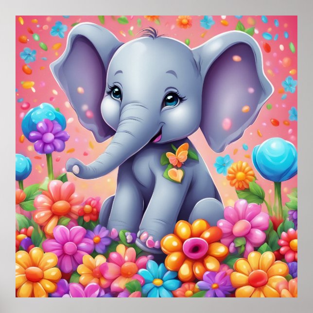 Elephant Design behalten oder gestalten Sie Ihr ei Poster (Vorne)