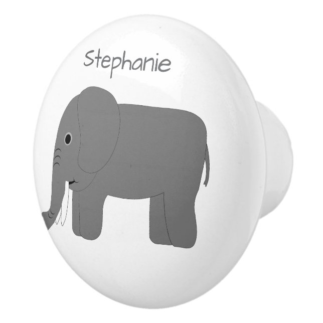 Elephant Design Personalised Keramikknauf (Rechts)