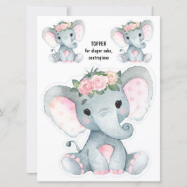 Elephant Diaper Cake Topper, Dekoration im Mittelp Einladung