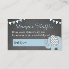 Elephant Diaper Raffle Cards für einen Jungen Begleitkarte