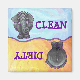 Elephant Dirty Clean Geschirrs Magnet