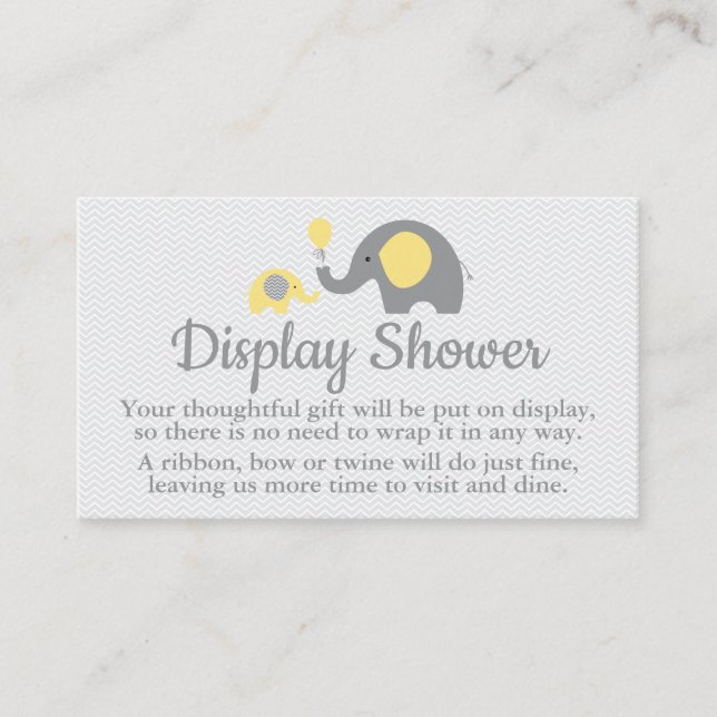 Elephant Display Shower Inserts in Gelb und Grau (Vorderseite)