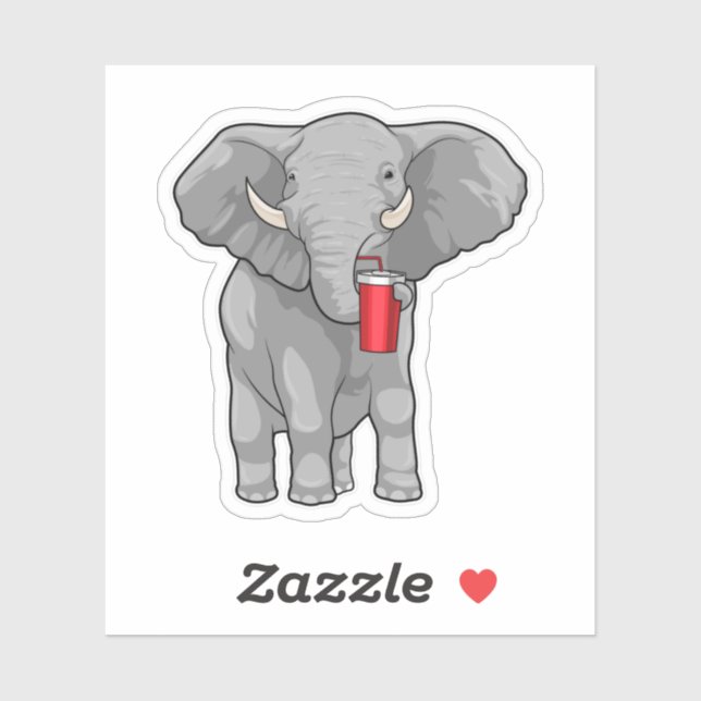 Elephant Drinking mug Aufkleber (Blatt)