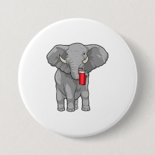 Elephant Drinking mug Button