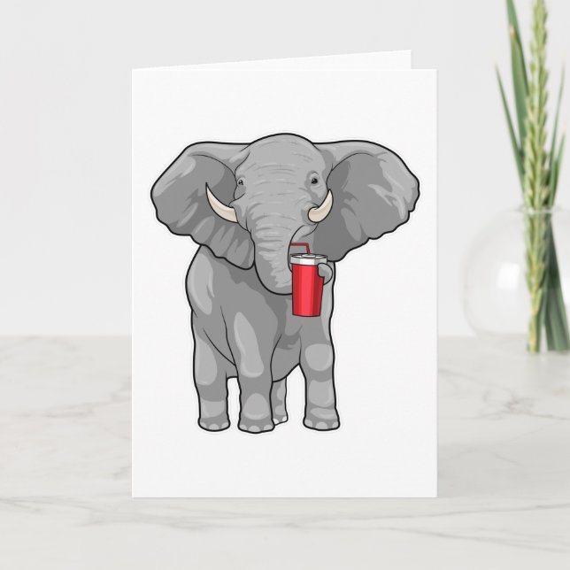 Elephant Drinking mug Karte (Vorderseite)
