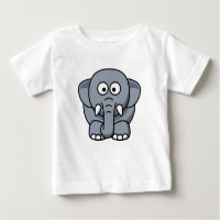 Eléphant drôle mignon - T-shirt gris