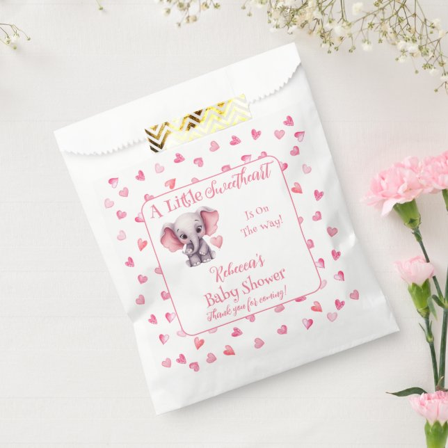 Elephant eine kleine Sweetheart Girl Baby Dusche Geschenktütchen (Versiegelt)