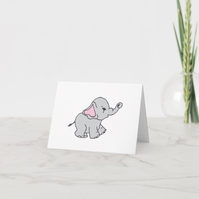 Elephant Elephant Cartoon Dankeskarte (Vorderseite)