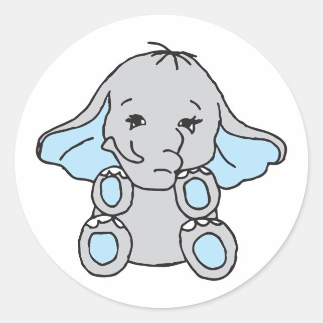 Elephant Elephant Muster Elephant Cartoon Runder Aufkleber (Vorderseite)