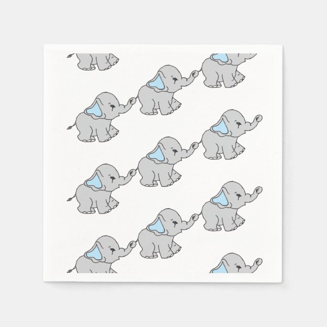 Elephant Elephant Muster Elephant Cartoon Serviette (Vorderseite)