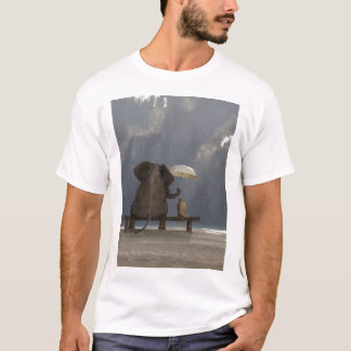 éléphant et chien assis sous la pluie T-Shirt Grap