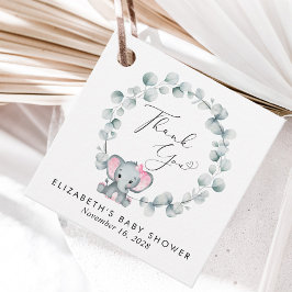 Elephant Eucalyptus Baby Girl Dusche Vielen Dank Geschenkanhänger