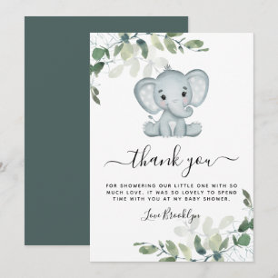 Elephant Eucalyptus Baby Shower Dankeskarte