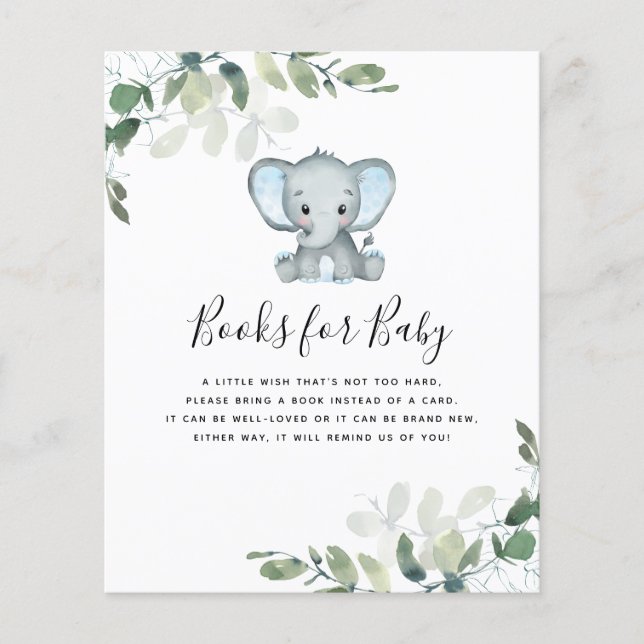 Elephant Eucalyptus-BUCHT für Babykarte (Vorderseite)