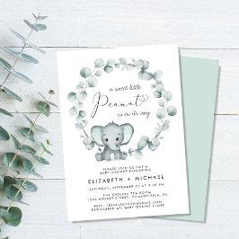 Elephant Eucalyptus Couples Baby Sprinkle Einladung