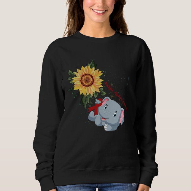 Elephant Faith Hope Fight Love Multiple Myeloma Aw Sweatshirt (Vorderseite)