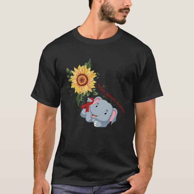 Elephant Faith Hope Fight Love Multiple Myeloma Aw T-Shirt (Vorderseite)