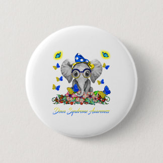 Elephant Faith Hope Liebe Down Syndrome Awareness Button