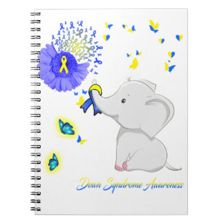 Elephant Faith Hope Liebe Down Syndrome Awareness Notizblock