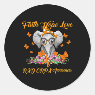 Elephant Faith Hope Liebe Rsd Crps Bewusstsein Runder Aufkleber