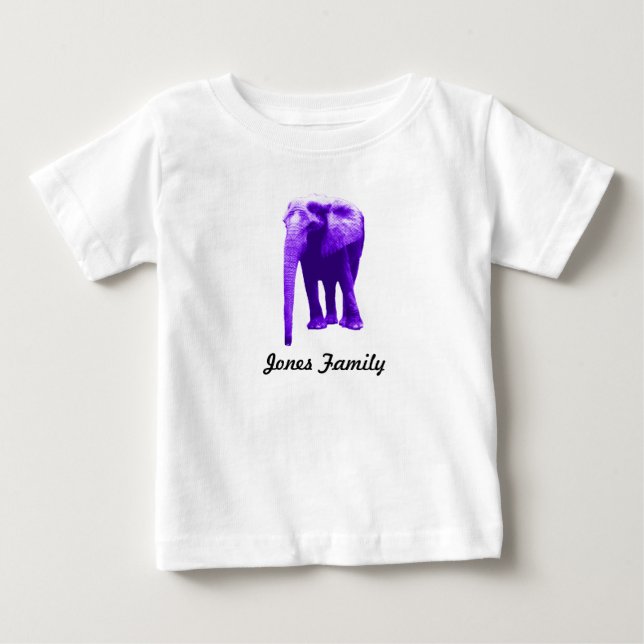 Elephant Familienname Baby T-shirt (Vorderseite)