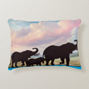 Elephant Family Accent Pillow Dekokissen