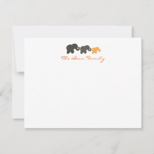 Elephant Family Flat Notecards Mitteilungskarte