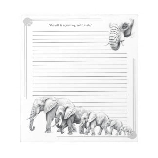 Elephant Family Growth Journey with Lines Notizblock