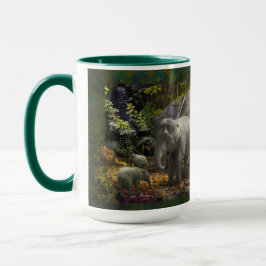 ELEPHANT FAMILY "GRÜNES ZIMMER" TASSE