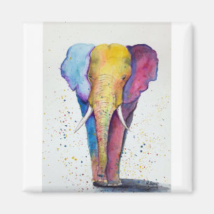 Elephant farbenfrohe Wasserfarbe Magnet
