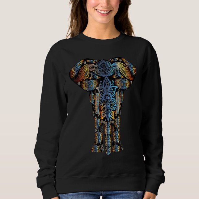 Elephant, farbenfroher Elefant Sweatshirt (Vorderseite)