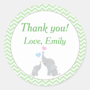 Elephant Faveur Étiquette Mint Vert Baby shower Un