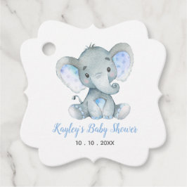 Elephant Favor Tags - Boy Baby Dusche / Geburtstag Geschenkanhänger