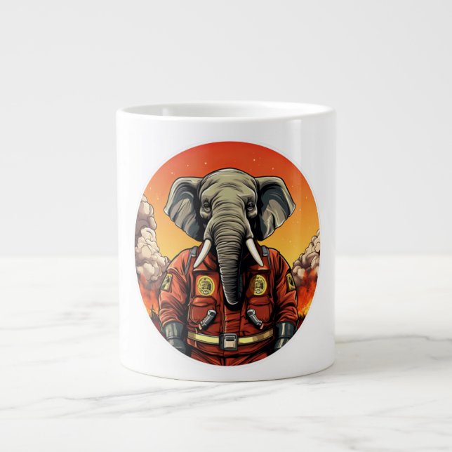 Elephant Firefighter Jumbo-Tasse (Vorderseite)