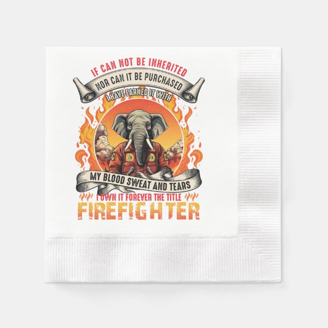 Elephant Firefighter Serviette (Vorderseite)