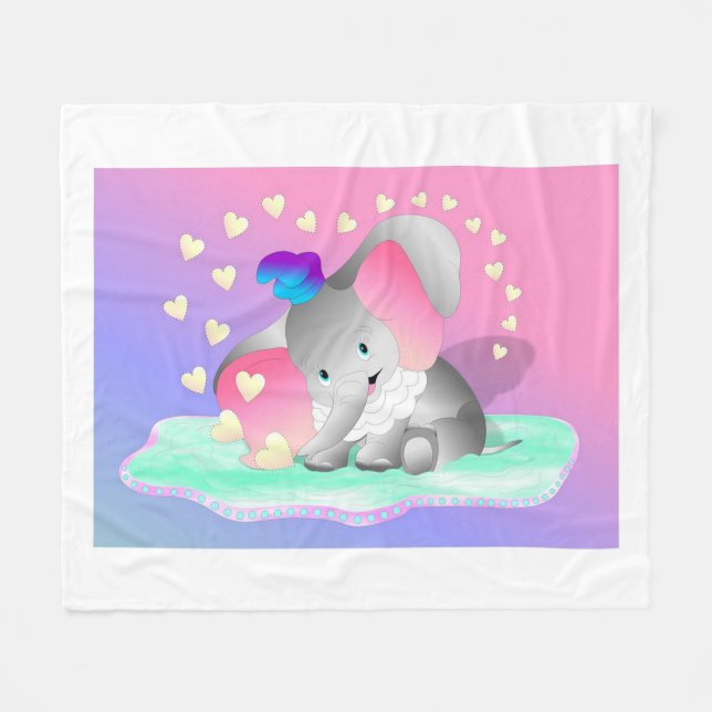 Elephant Fleecedecke (Vorderseite (Horizontal))
