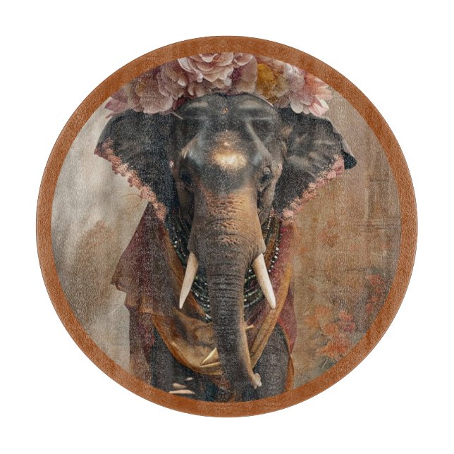 Elephant Floral Harmony Schneidebrett (Vorderseite)