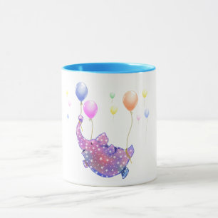 Elephant Flying Baby Tasse Bunte Balloons