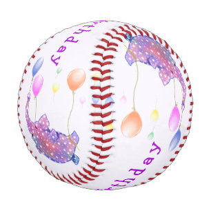 Elephant Flying with Balloons Funny Birthday Gesch Baseball