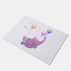 Elephant Flying with Balloons Funny Doormat Fußmatte