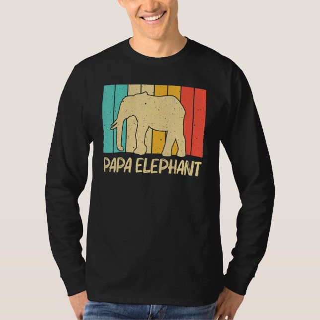 Elephant For Men Dad Indian Elephant Mammoth Vinta T-Shirt (Vorderseite)