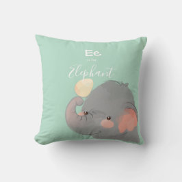 Elephant ・ Fügen Sie Ihren Namen Niedlich Alphabet Kissen