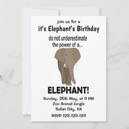 Elephant Funny Niedlich Elephant Geburtstag Einladung