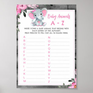 Elephant für die Duftaktivität von Mädchenbaby Poster