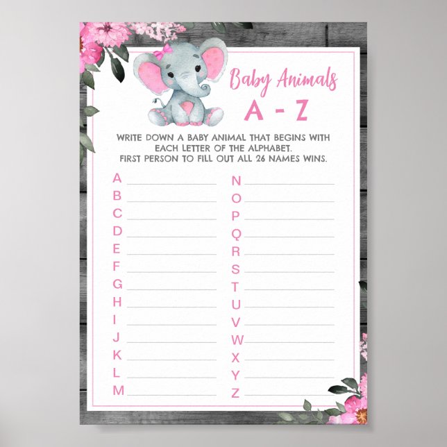 Elephant für die Duftaktivität von Mädchenbaby Poster (Vorne)