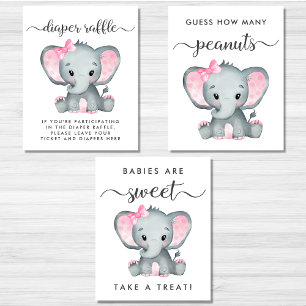 Elephant Games Favoriten Baby Girl Shower Poster S Bilderwand Sets