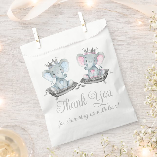Elephant Gender Reveal Baby Shower Geschenktütchen (Ausgeschnitten)