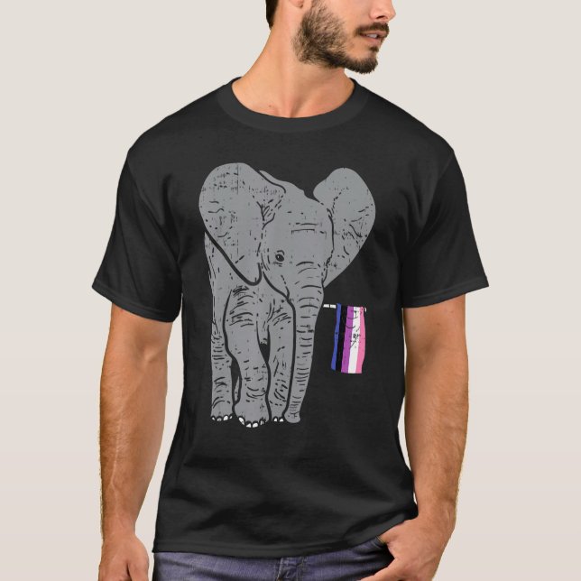 Elephant Genderfluid Flag Prix Non Binary Lgbtq A T-Shirt (Vorderseite)