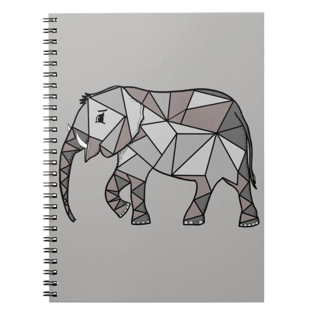 Elephant Geometric Bishop Gray 2 Notizblock (Vorderseite)