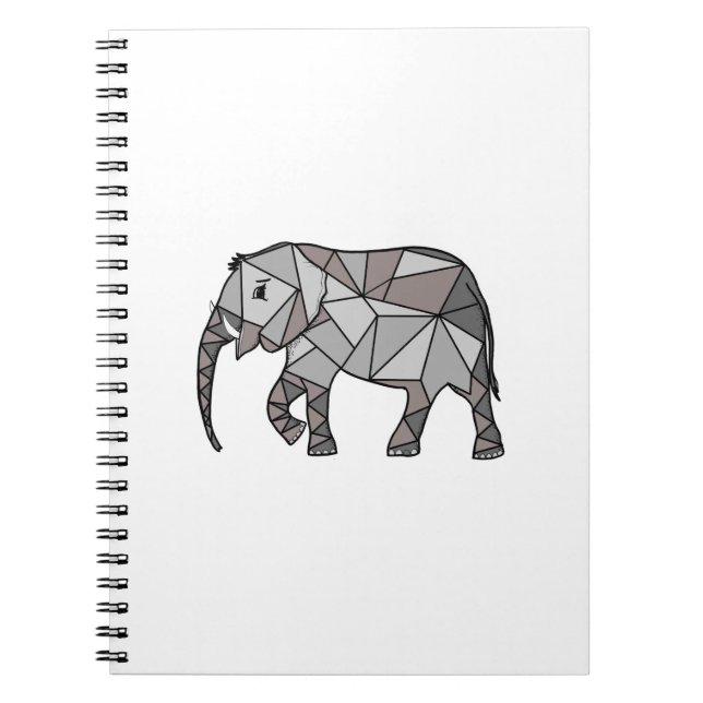 Elephant Geometric Bishop Gray Notizblock (Vorderseite)